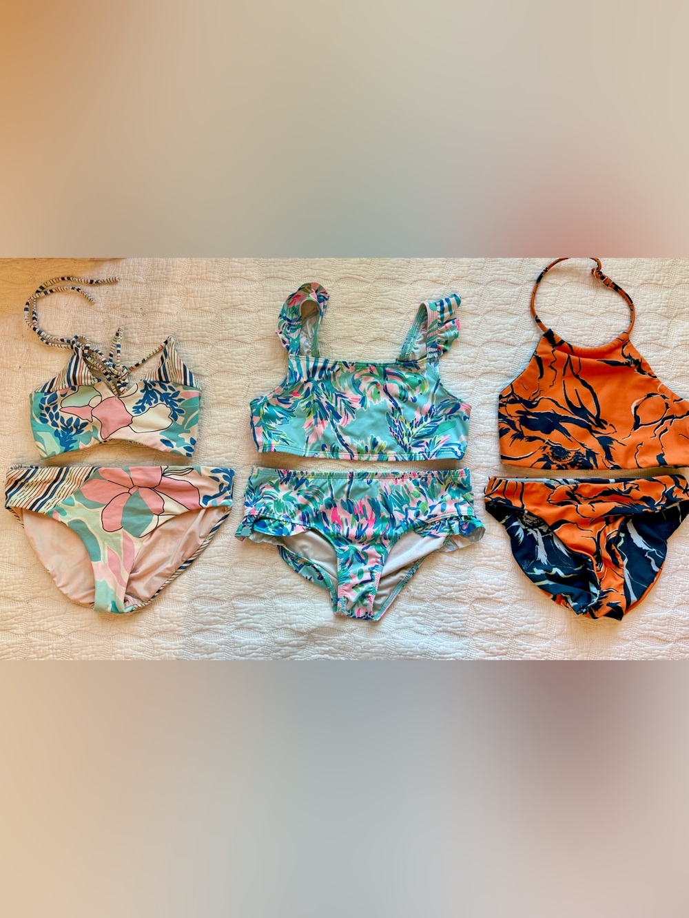 Girls’ Maaji, Lily Pulitzer, Zella Girl Bikini Swim Suit 3-Set Bundle, Size 8